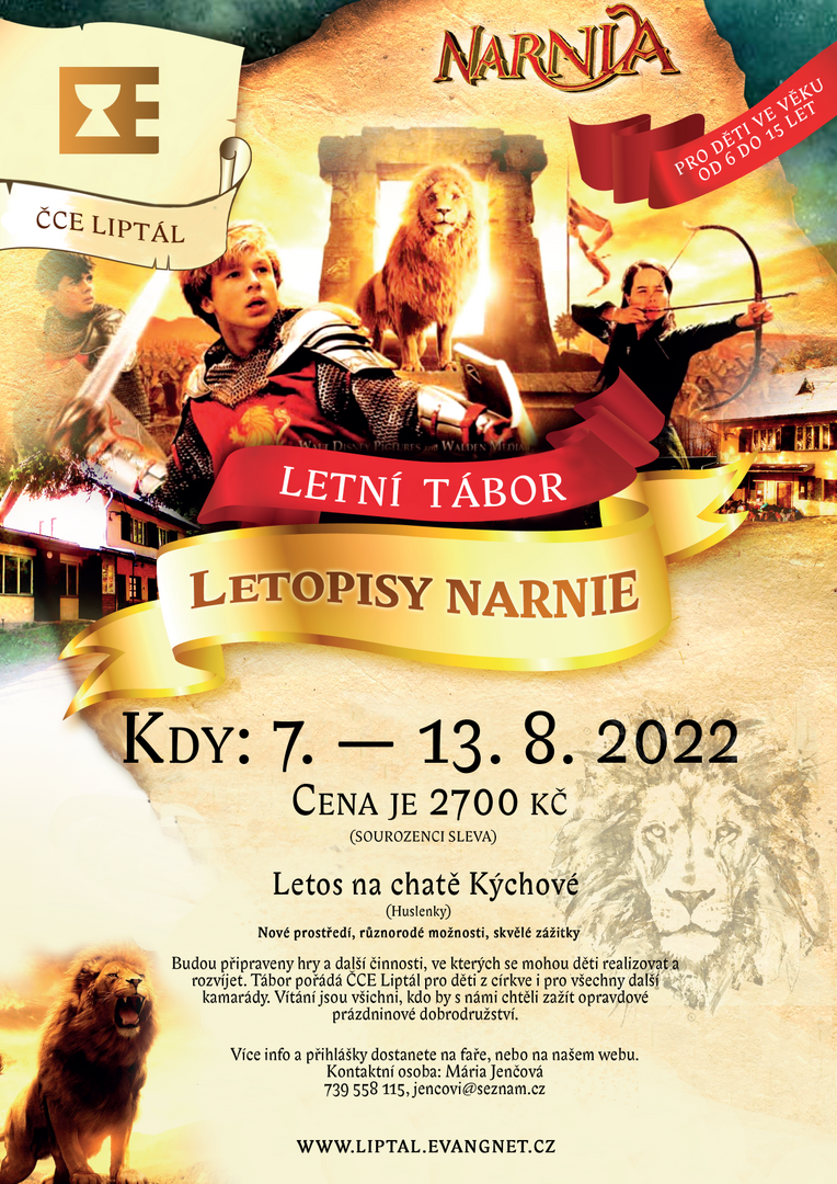 Plakát Tábor ČCE Liptál - Letopisy Narnie 7. -13.8.2022