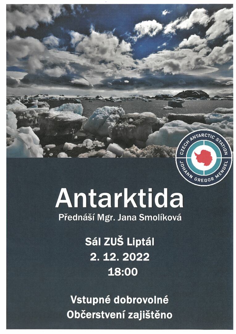 Plakát Přednáška o Antarktidě v Liptále - FOTO