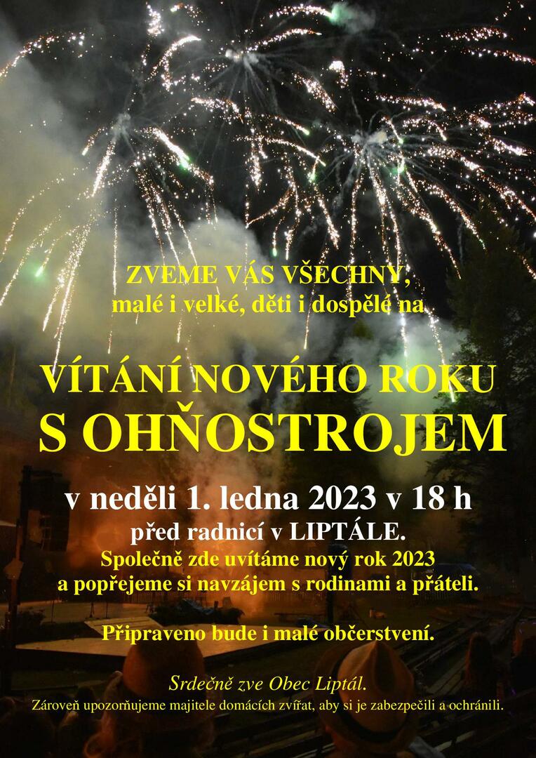 Plakát Novoroční ohňostroj v Liptále - FOTO