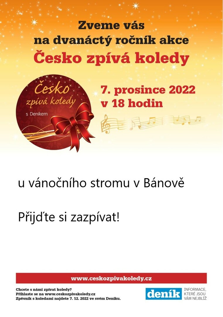 Plakát Česko zpívá koledy 2022