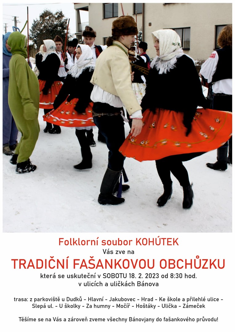 Plakát Tradiční fašanková obchůzka v Bánově