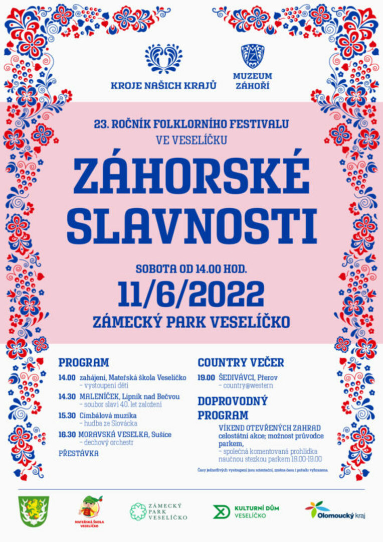 Plakát Záhorské slavnosti v zámeckém parku