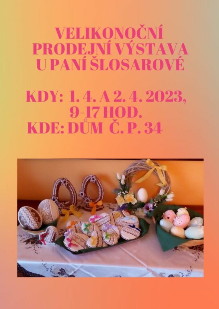 Plakát Jarní prodejní výstava p. Ludmily Šlosarové
