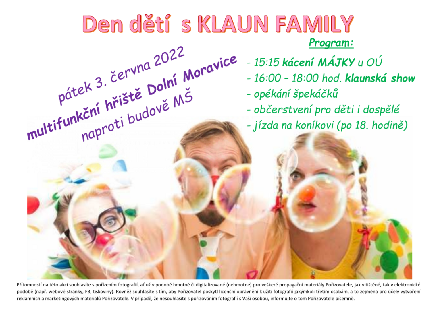 Plakát Den dětí s KLAUN FAMILY