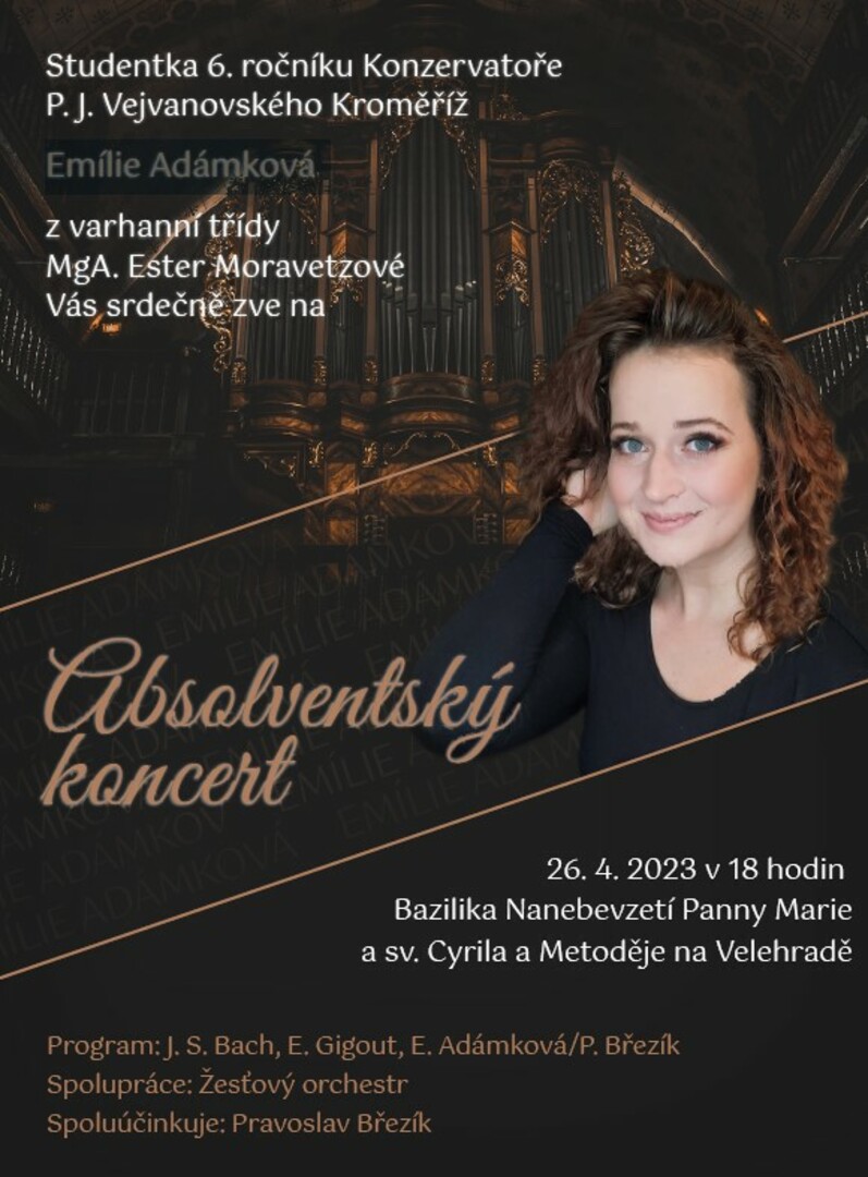 Plakát Absolventský koncert Emilie Adámkové