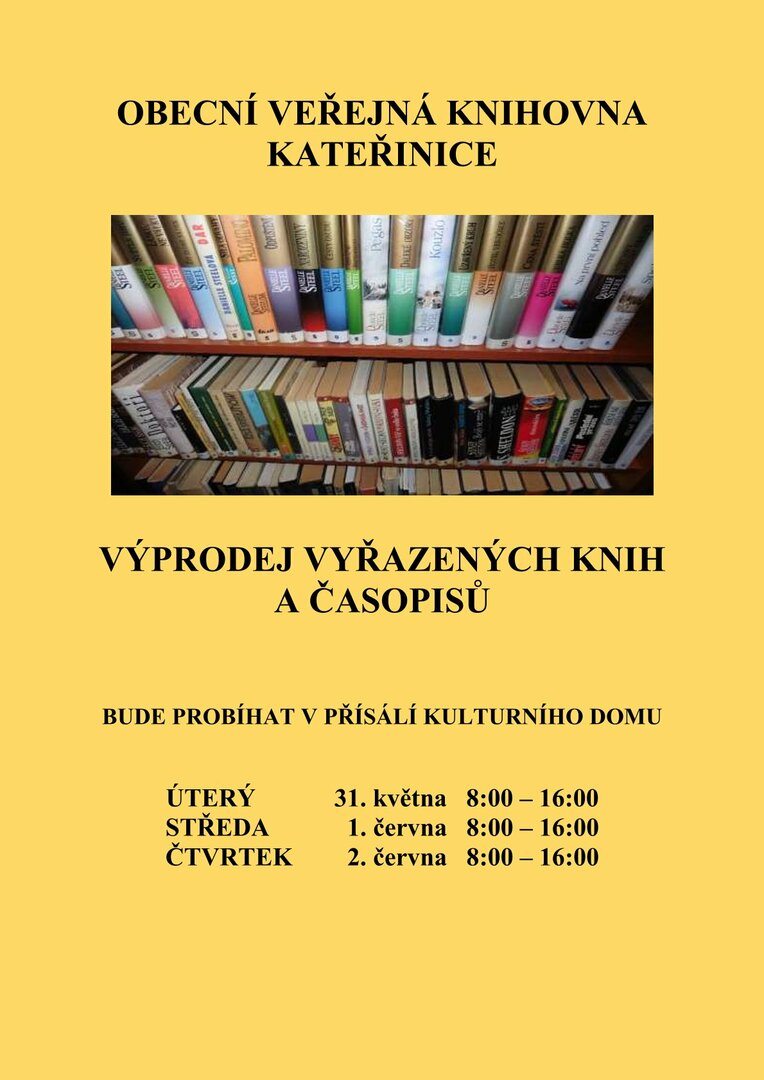 Plakát Výprodej knih a časopisů