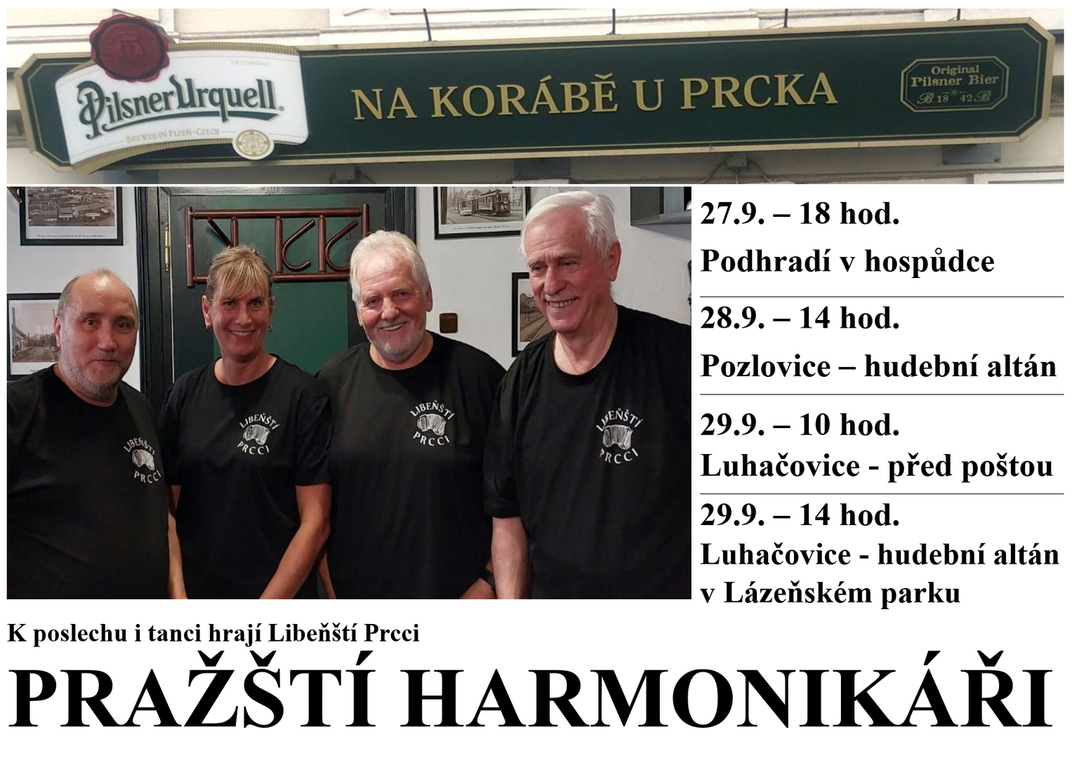 Plakát Pražští harmonikáři v centru Pozlovic