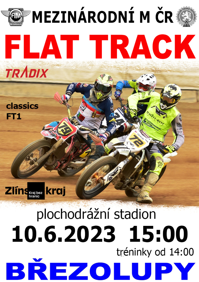 Plakát Mezinárodní Mistrovství ČR Flat Track