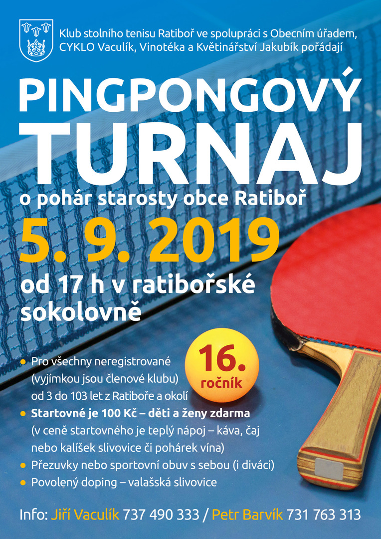 Plakát Pingpongový turnaj 2019