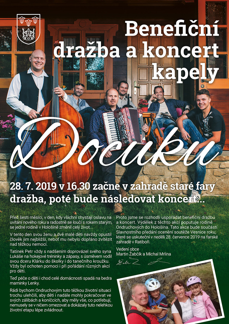 Plakát Benefiční dražba a koncert kapely Docuku
