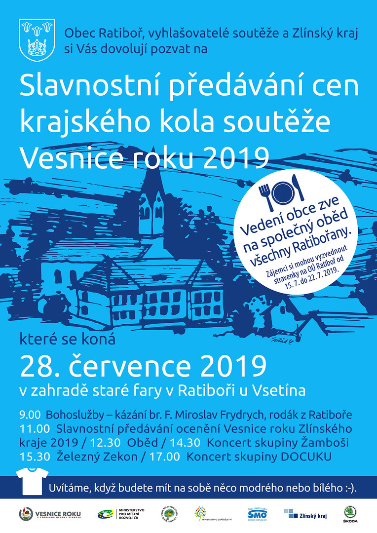 Plakát Slavnostní předávání ocenění krajského kola soutěže Vesnice roku 2019