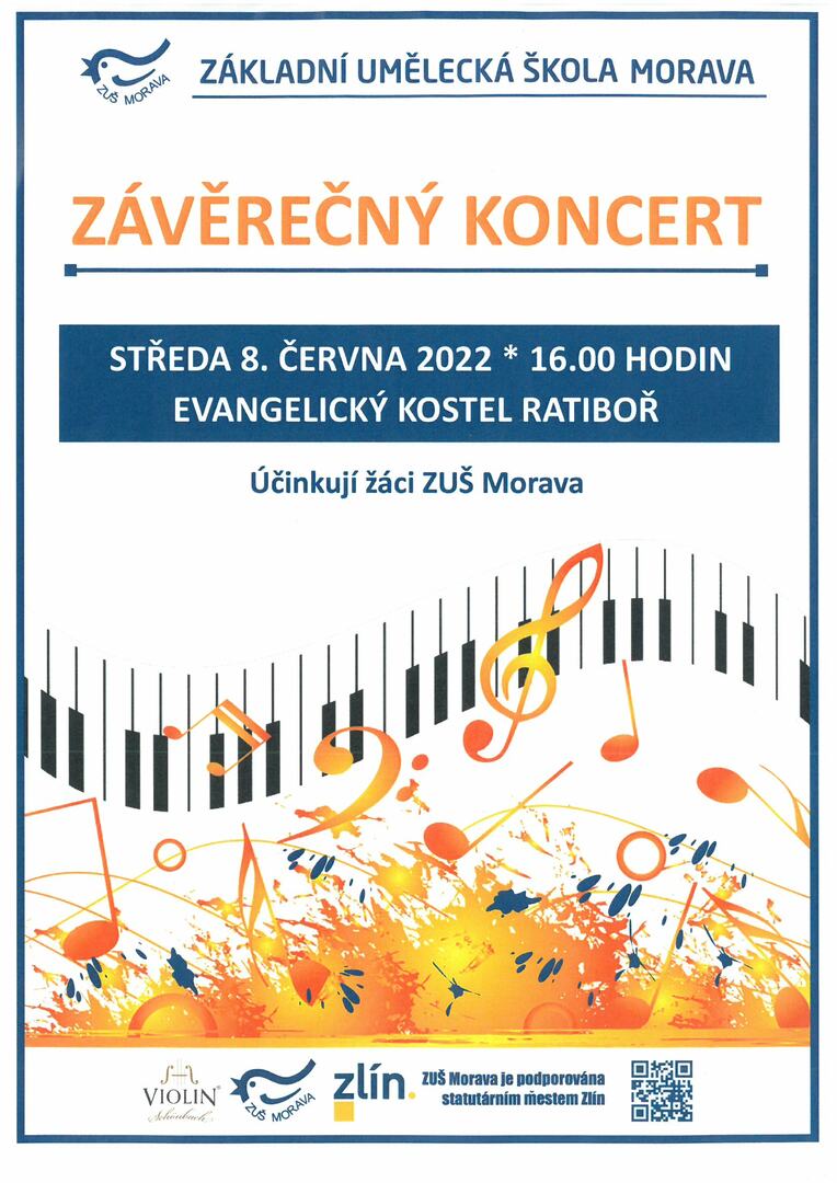Plakát Závěrečný koncert ZUŠ Morava