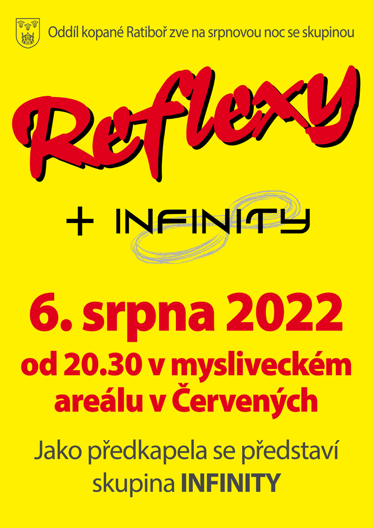 Plakát Srpnová zábava s Reflexy a Infinity