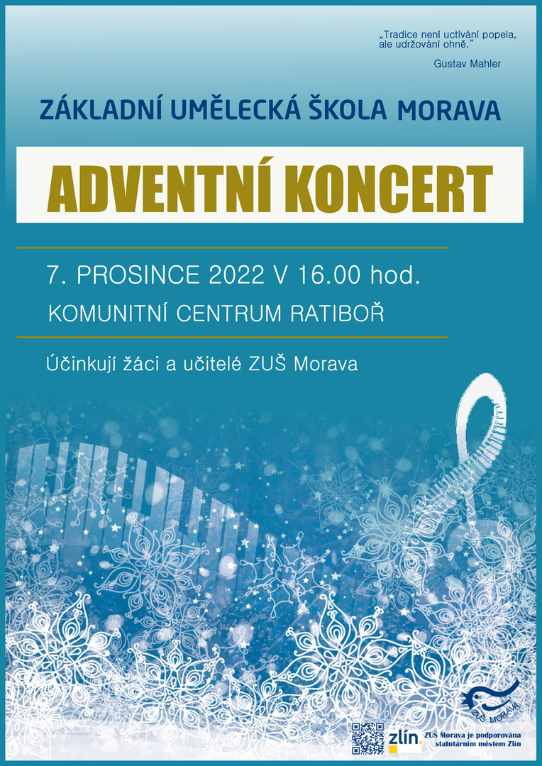 Plakát Adventní koncert ZUŠ Morava