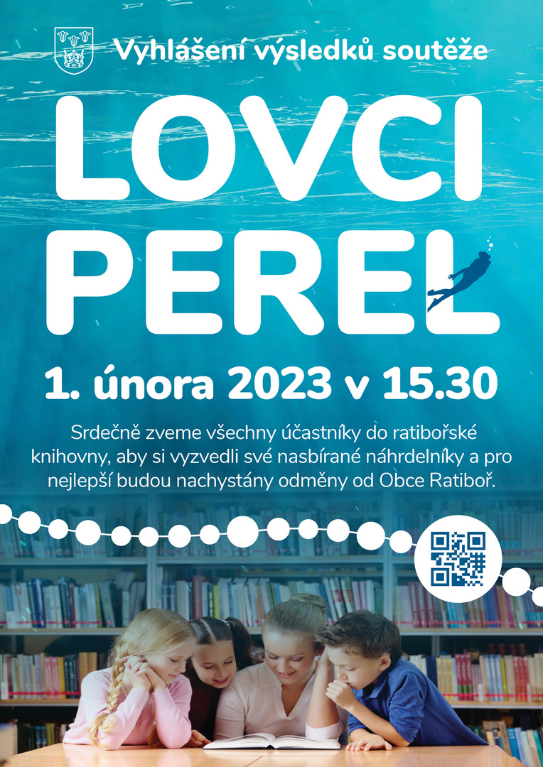 Plakát Vyhlášení výsledků čtenářské soutěže Lovci perel 2022