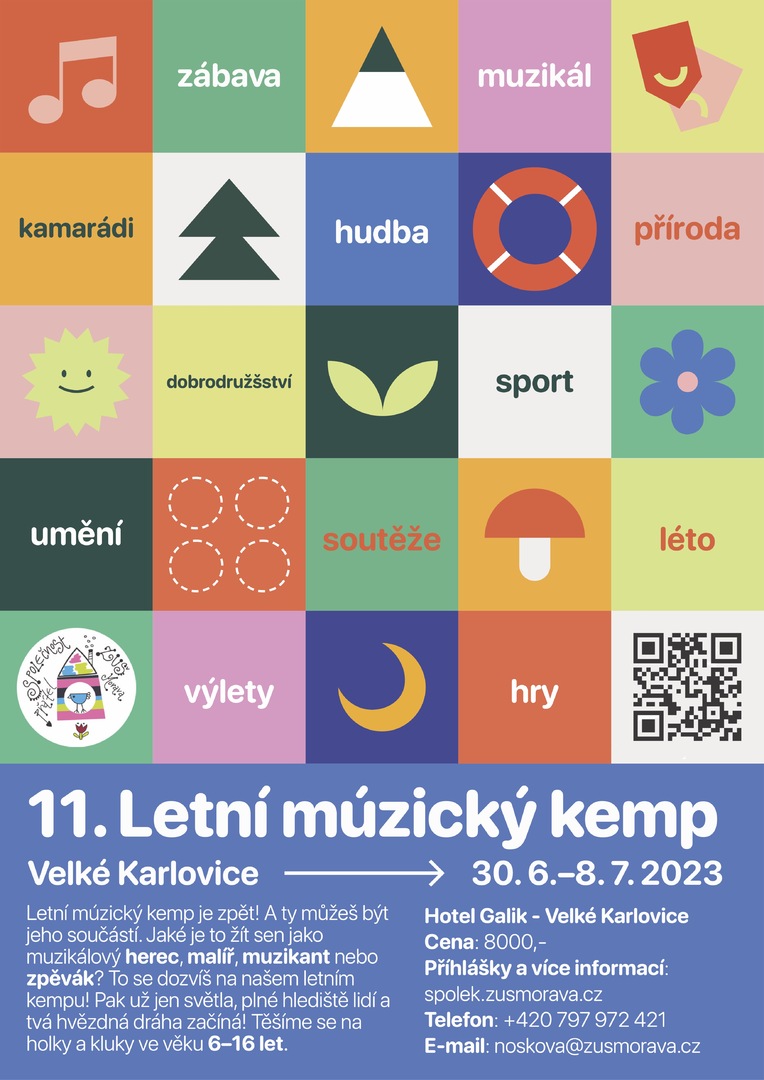 Plakát Letní múzický tábor ZUŠ Morava