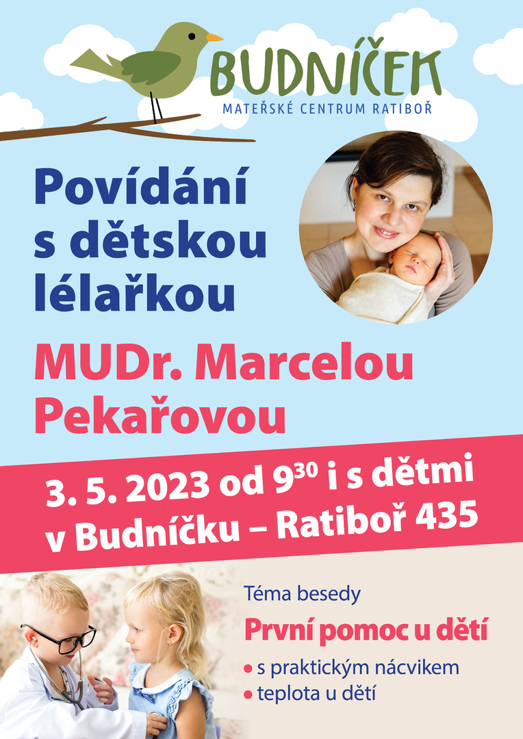 Plakát Povídání s dětskou lékařkou MUDr. Marcelou Pekařovou