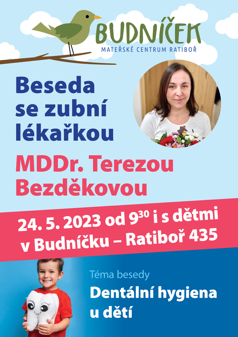 Plakát Beseda se zubní lékařkou MDDr. Terezou Bezděkovou