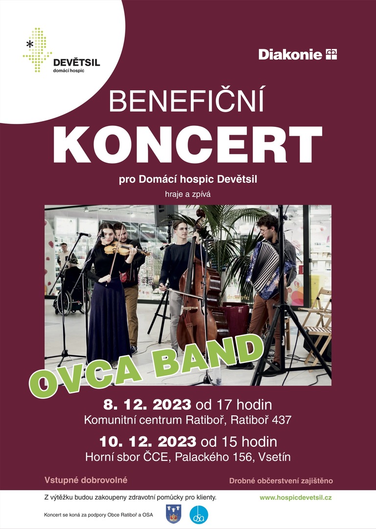 Plakát Benefiční koncert pro Domácí hospic Devětsil