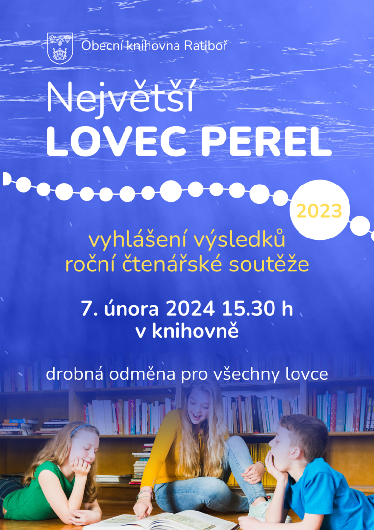 Plakát Vyhlášení výsledků čtenářské soutěže Lovci perel 2023