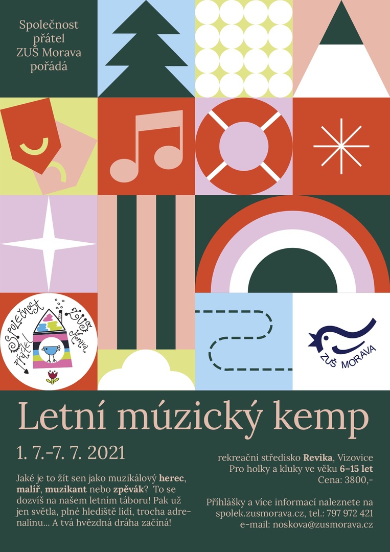 Plakát Letní múzický kemp ZUŠ Morava