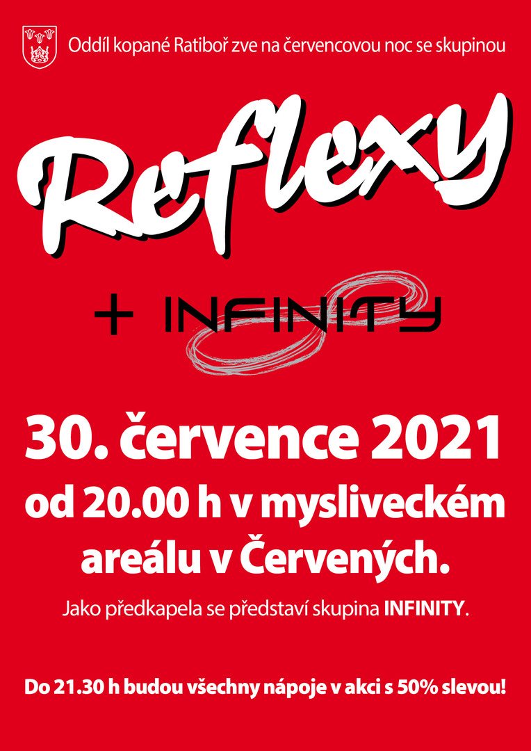 Plakát Červencová zábava s Reflexy a Infinity