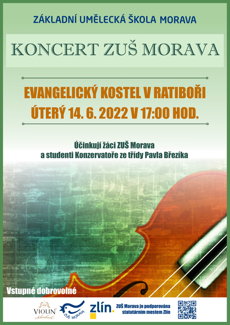 Plakát Koncert ZUŠ Morava