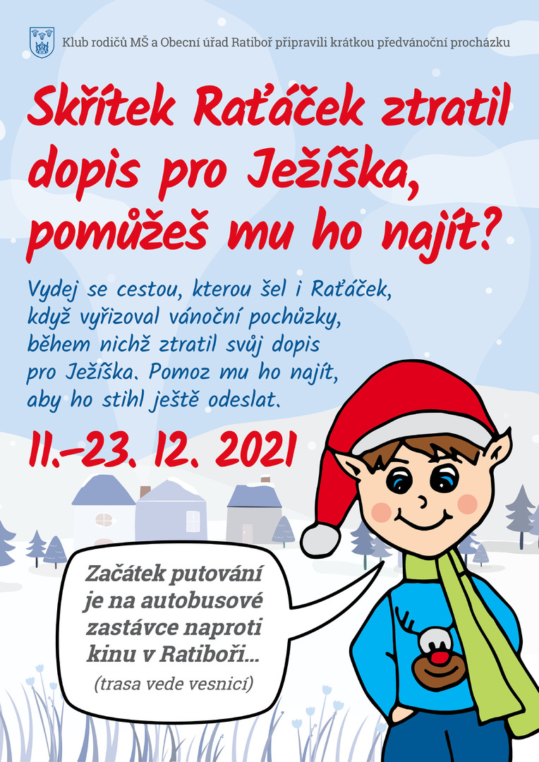 Plakát Ratacek, der Elf, hat seinen Brief an den Weihnachtsmann verloren. Kannst du ihm helfen, ihn zu finden?