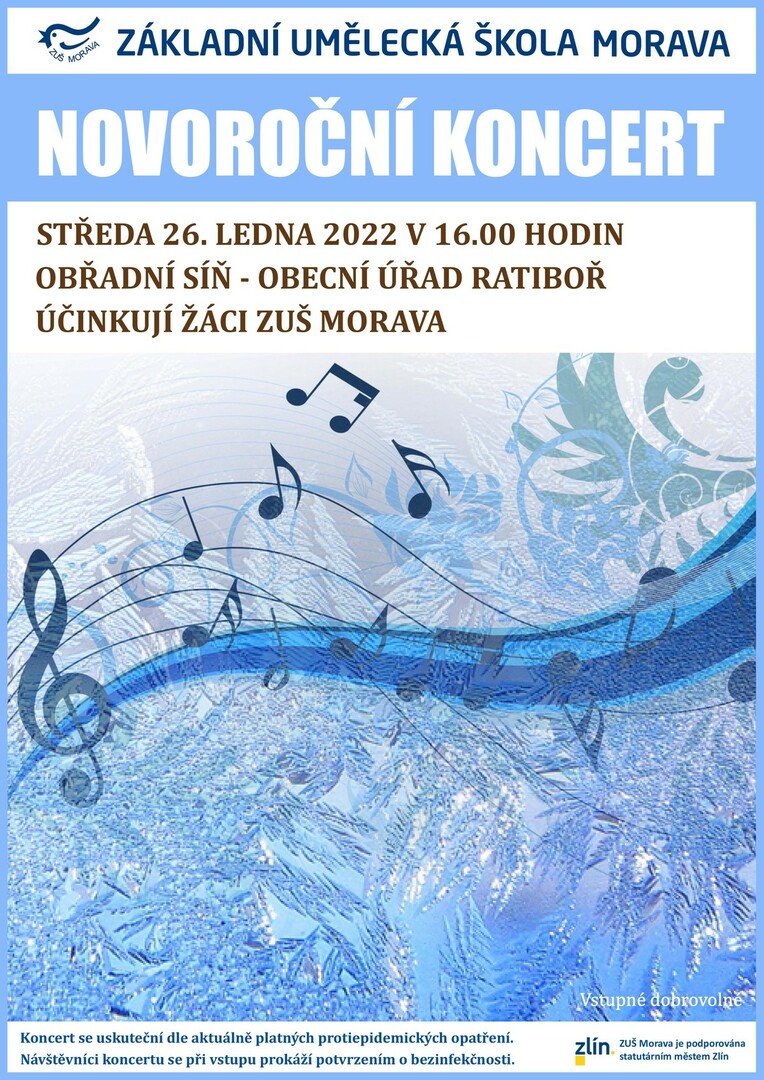 Plakát Neujahrskonzert der Musikschule Morava