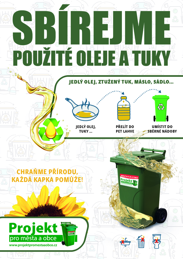 Plakát Recyklujme jedlé oleje a tuky