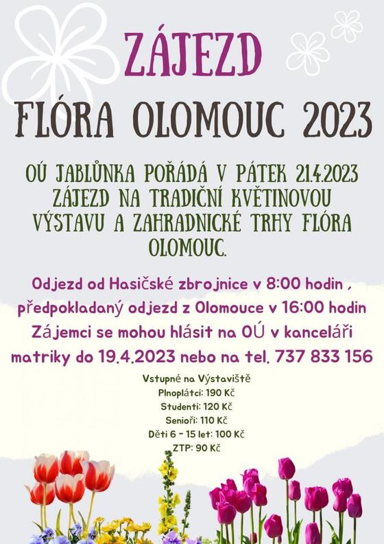 Zájezd na květinovou výstavu Flóra Olomouc