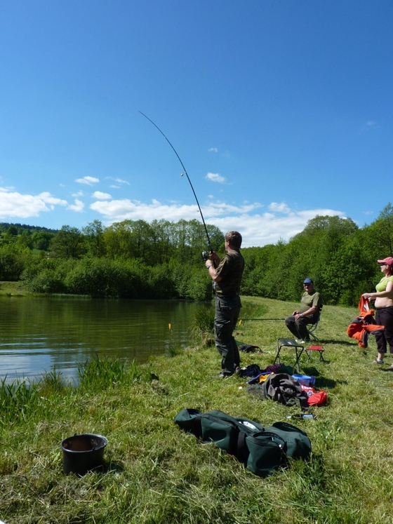 Rybolov na rybníku na Nové Vsi
