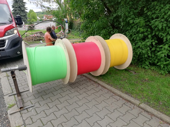 Blowing fibre optic cables in Ratiboř