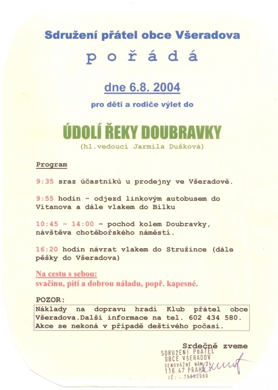 Výlet do údolí řeky Doubravky, 2004